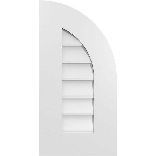 Ekena Millwork Quarter Round Top Right Surface Mount PVC Gable Vent w/ 3-1/2"W x 1"P Standard Frame, 12"W x 24"H GVPQR12X2401SN - main